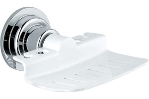 Мыльница с вакуумным креплением Timo TR-059 хром-белый