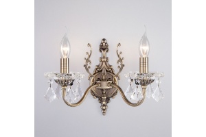 Бра Eurosvet Elisha 3281/2 античная бронза/прозрачный хрусталь Strotskis