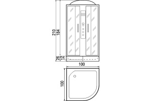 Душевая кабина с поддоном River Desna 100/24 MT (10000001586) - 3