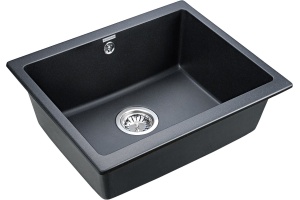 Комплект Мойка кухонная Paulmark Gera PM205546-BLM черный металлик + Смеситель Paulmark Essen Es213011-418 для кухонной мойки, черный металлик - 3