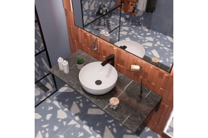 Мебель для ванной DIWO Элиста 120 чёрный мрамор, с раковиной Moduo 40 RING - 3