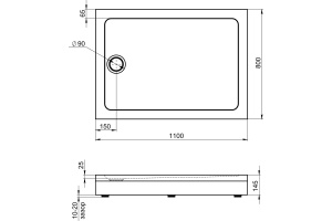 Поддон для душа STWORKI Эстерсунд 110x80, с сифоном - 3