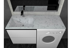 Раковина Stella Polar Мадлен 120 L на стиральную машину белый - 3