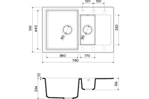 Мойка кухонная Omoikiri Daisen 78-2-SA бежевая - 2