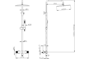 Душевая стойка Boheme Uno 468-T-GM Gun Metall - 2