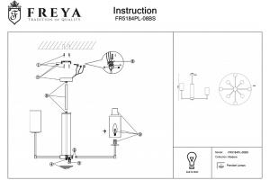 Подвесная люстра Freya Agnes FR5184PL-08BS - 3