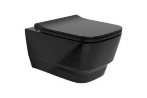 Унитаз подвесной Boheme Bello с крышкой черный матовый
