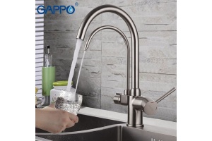 Смеситель для кухни с подключением фильтра питьевой воды сатин G4398-10 - 3