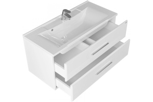 Тумба под раковину подвесная Санта Омега 100 белый - 2