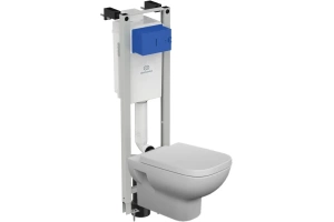 Комплект унитаза с инсталляцией Ideal Standard I.Life A с сиденьем микролифт белый