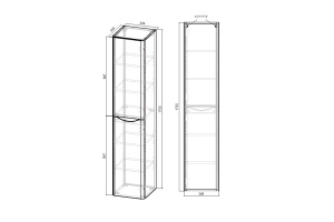 Шкаф-пенал Vincea Paola 35х170 правый белый - 3