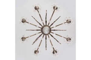 Подвесная люстра Eurosvet Elisha 3281/8 античная бронза/прозрачный хрусталь Strotskis - 3