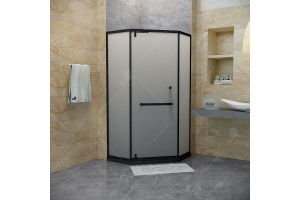 Душевой уголок  90*90*195 RGW HO-084-B Трапеция/Чёрный/Сатинат/8 мм (2 уп.)