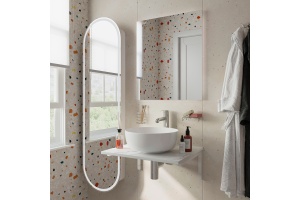 Столешница с раковиной DIWO Элиста 60 белый мрамор, с раковиной  Moduo 40 RING - 3