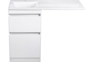 Тумба с раковиной Style Line Даллас 110 Люкс Plus напольная, белая - 2