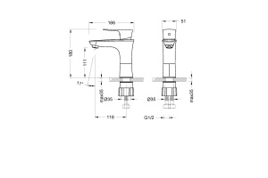 Смеситель Lemark Nero LM0206C для раковины - 2