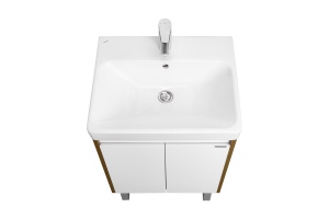 Тумба под раковину Aquaton Сканди Doors 55 Белый глянец Дуб рустикальный - 3