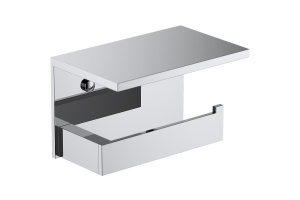 Держатель туалетной бумаги с полкой для телефона Timo Petruma хром