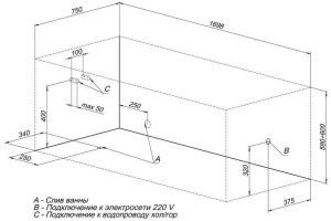 Акриловая ванна Aquanet Bright 170x75 - 2