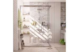 Душевой уголок STWORKI Карлстад DE019RC80140200 140x80 см профиль хром глянец