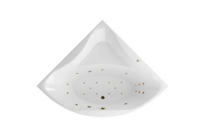 Ванна акриловая Excellent Glamour Ultra 150х150 с гидромассажем белый - бронза