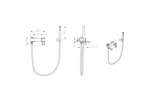 Смеситель для ванны Boheme Q черный с красным - 2