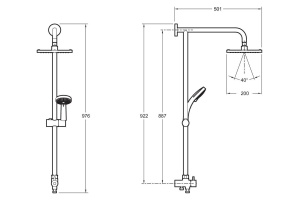 Душевая стойка Jacob Delafon Eo E45893-CP - 2