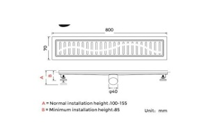 Душевой лоток Gappo хром 80 с решеткой - 2