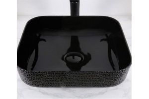 Раковина накладная CeramaLux NC 39 см черный (D1303H004)