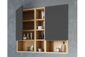 Шкаф подвесной EXCELLENT Tuto 40 L черный - светлое дерево - 3