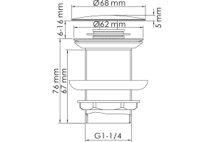Донный клапан для раковины Wasserkraft золото - 2