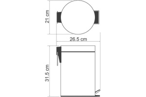 Мусорное ведро Wasserkraft K-645 5 л, крышка с микролифтом - 3