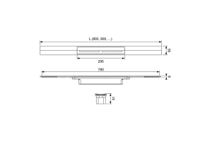 Профиль для душа TECEdrainprofile, 900 мм, PVD Brushed Gold Optic - 2