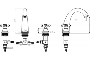 Смеситель для раковины Boheme Tradizionale золото с белым - 3