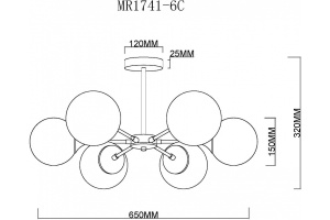 Люстра на штанге MyFar Fisher MR1741-6C - 3