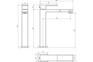 Смеситель для раковины Boheme Qubic золото глянцевый - 2
