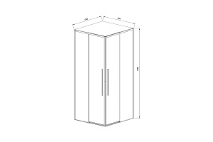 Душевой уголок Vincea Slim-N 100х90 черный стекло прозрачное - 2