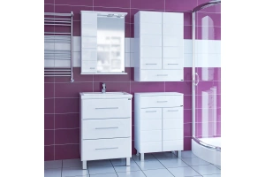 Тумба с раковиной напольная Санта Омега 60 белый - 3