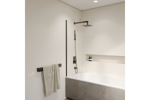 Шторка на ванну RGW Screens SC-056B 30x150 профиль черный стекло прозрачное - 3