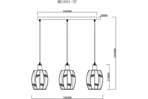 Подвесной светильник MyFar Huston MR1691-3P - 2