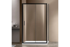 Душевой уголок Vincea Garda 150х100 профиль черный стекло прозрачное 