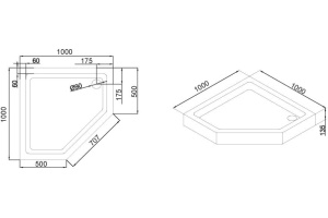 Поддон для душа Black&White Stellar Wind P-10H 100x100 - 3