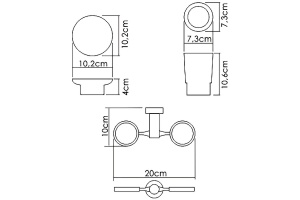 Стакан для зубных щеток и мыльница Wasserkraft хром - белый - 3