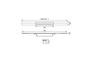 Профиль для душа TECEdrainprofile, 1600 мм, сатин - 2