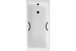 Ванна чугунная Delice Parallel DLR220504RB 160х70 см, без антискользящего покрытия, с ручками черными матовыми