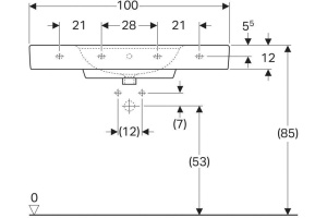 Раковина 100 см Geberit Renova Plan 122100000 - 3