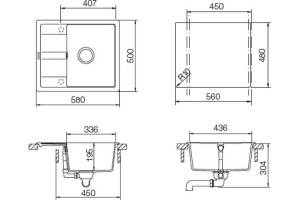 Мойка  Optima 45D  Cristalite мокка - 2