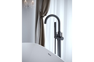 Смеситель Timo Saona 2310/03Y-CR черный, напольный, для ванны с душем - 2