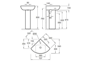 Раковина Jacob Delafon Odeon Up E4710 угловая - 2