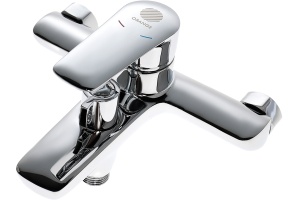 Смеситель для ванны с душем STWORKI Хельсингборг XE-02cr однорычажный, настенный, латунь, с функцией экономии расхода, глянцевый - 2